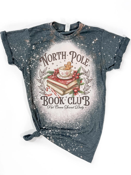 North Pole Book Club Graphic Bleached T-Shirt