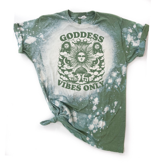 Goddess Vibes Only Bleached Tee