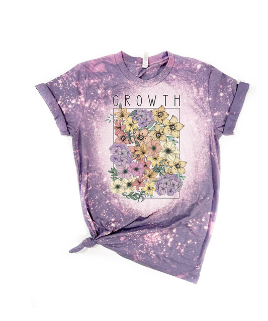 Growth Floral Inspiring Bleached Tee