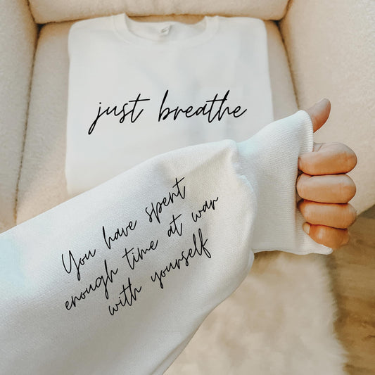 Just Breathe Encouragement Sweater