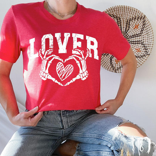 Lover Skeleton Heart Hands Valentine's Day Tee