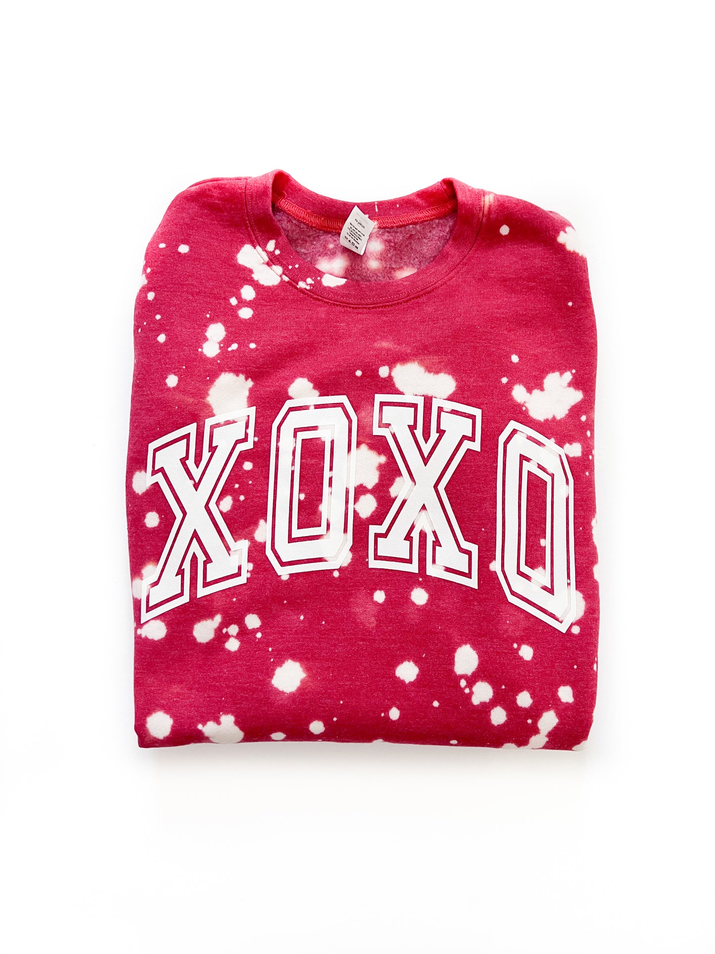 XOXO Bleached Valentine's Day Crewneck Sweater