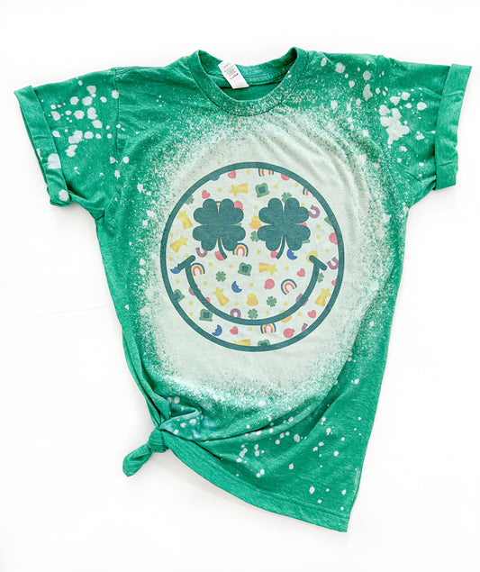 Lucky Smile St Patrick's Day Bleached Tee