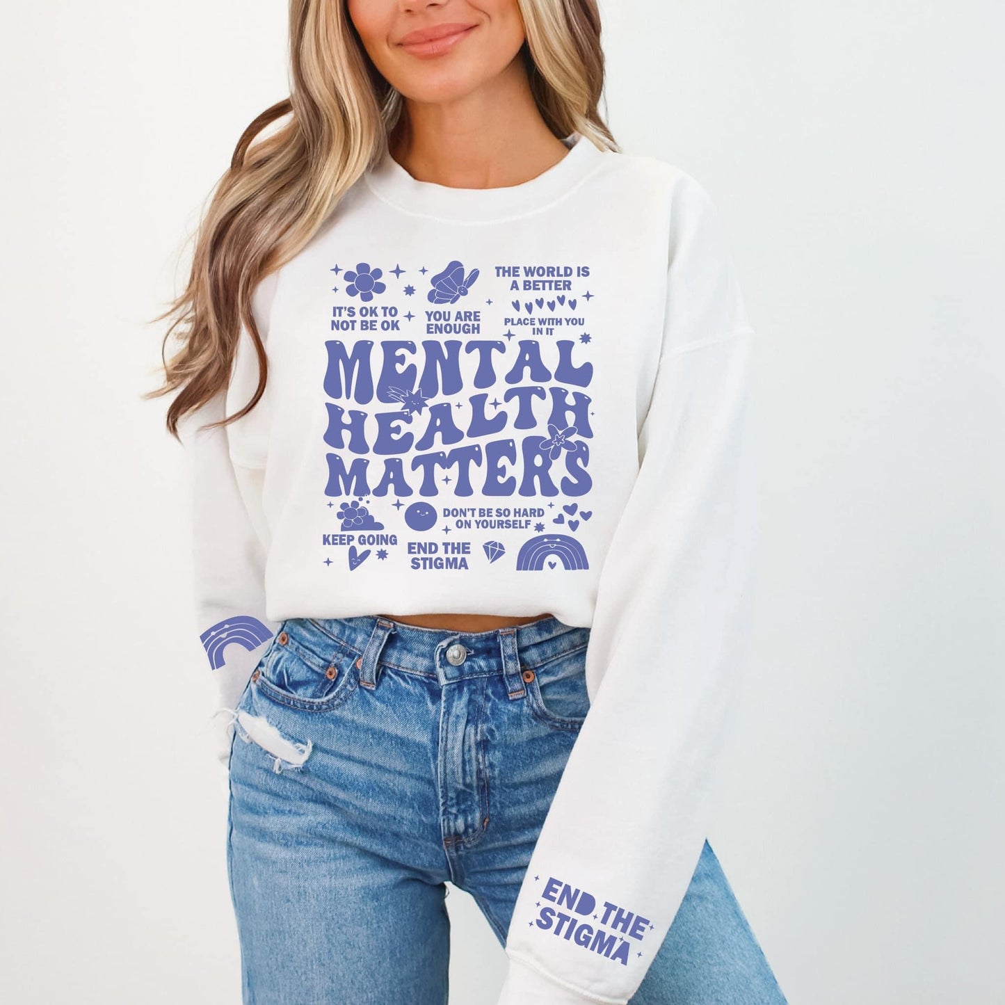 Mental Health Collage Crewneck Sweater