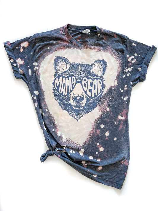 Mama Bear Mother's Day Bleached Tee