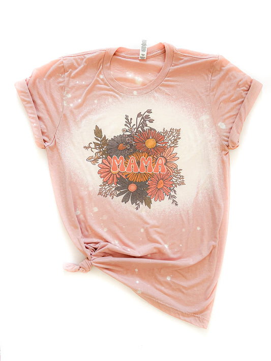 Mama Floral Mother's Day Bleached Tee