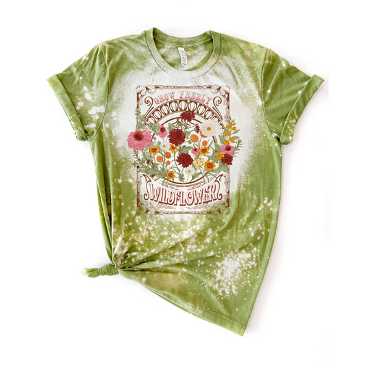 Grow Freely Wildflower Bleached Tee