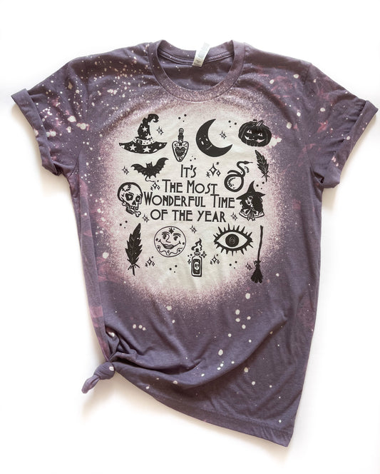 It’s The Most Wonderful Time of the Year Halloween Bleached Tee