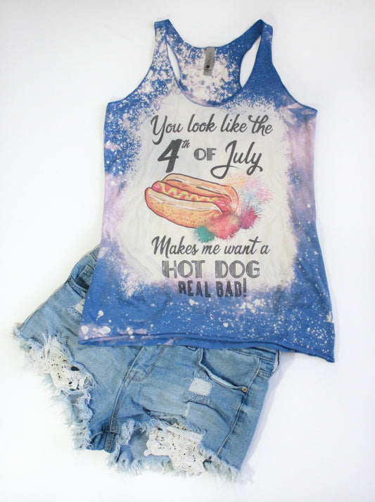 4th Of July Hot Dog Tank Top