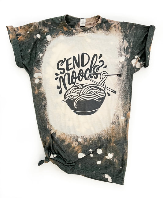 Send Noods Funny Noodle Bleached Tee