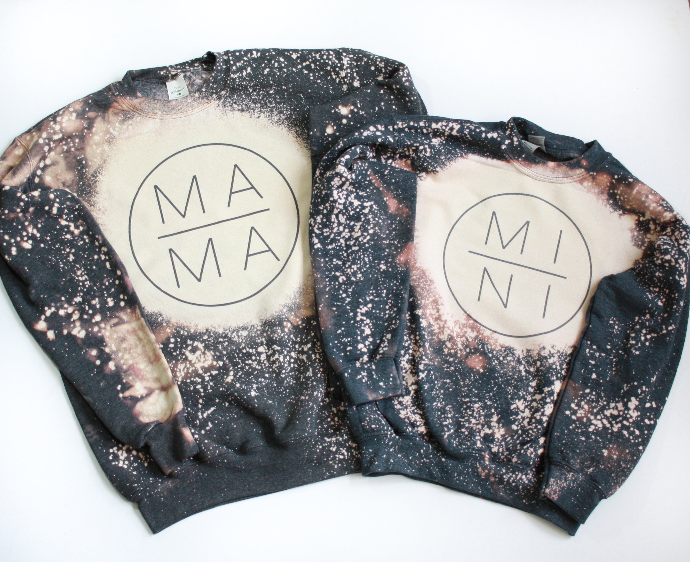 Mama and Mini Bleached Sweatshirt Wandering Owl Designs